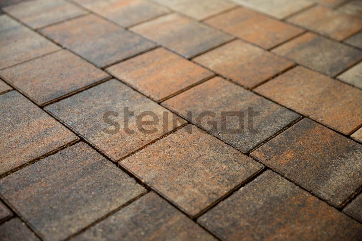 Плитка тротуарная Steingot Colormix Новый город высота 40мм Stein Bronze частичный прокрас — Grandline