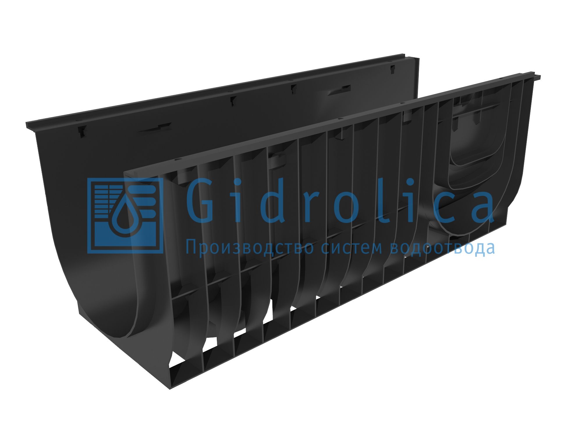 Лоток водоотводный Gidrolica Standart ЛВ-30.38.38 - пластиковый (830) — Grandline