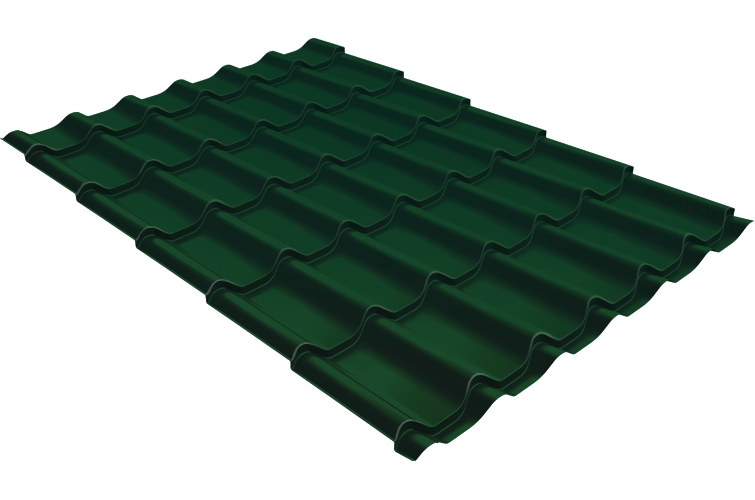 Металлочерепица классик 0,5 Satin RAL 6005 зеленый мох — Grandline