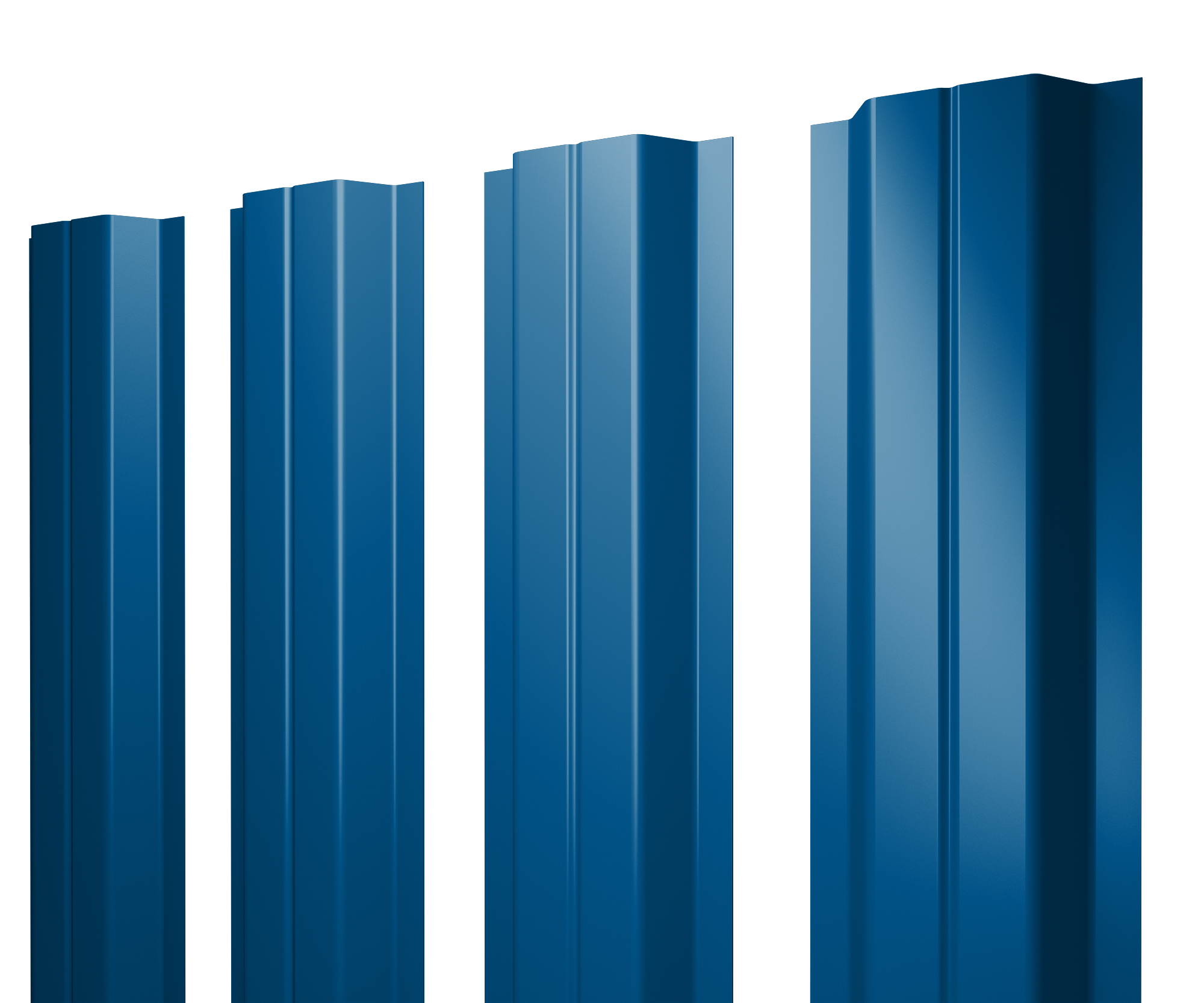 Штакетник П-образный A с прямым резом 0,5 PE RAL 5005 сигнальный синий — Grandline