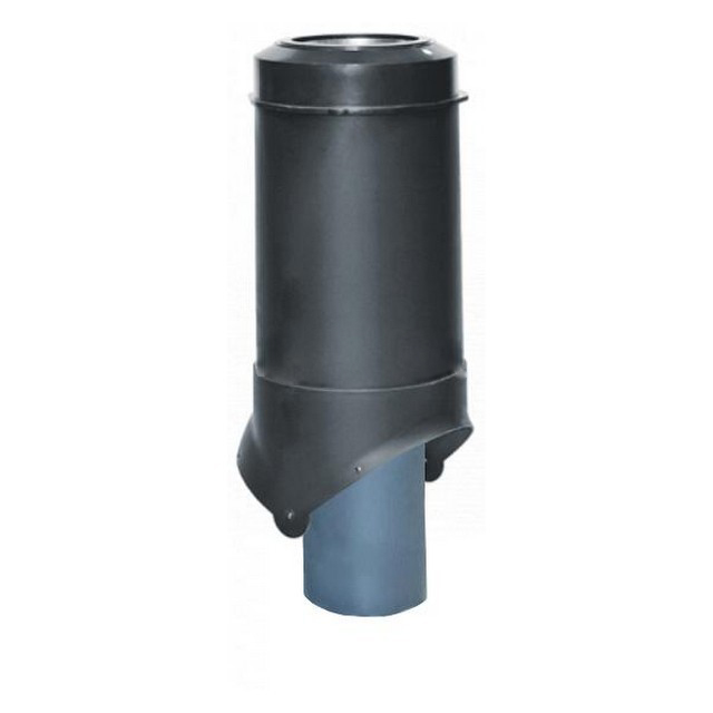 Выход канализации Krovent Pipe-VT 125/100 IS черный — Grandline