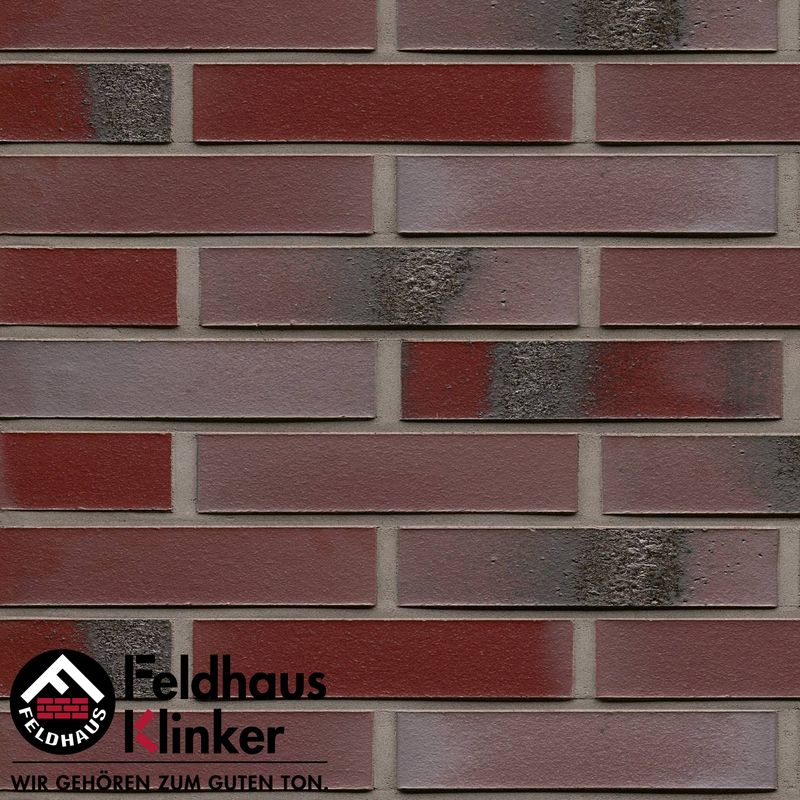 Клинкерный кирпич Feldhaus Klinker K563DF carbona ardor rutila — Кирпич