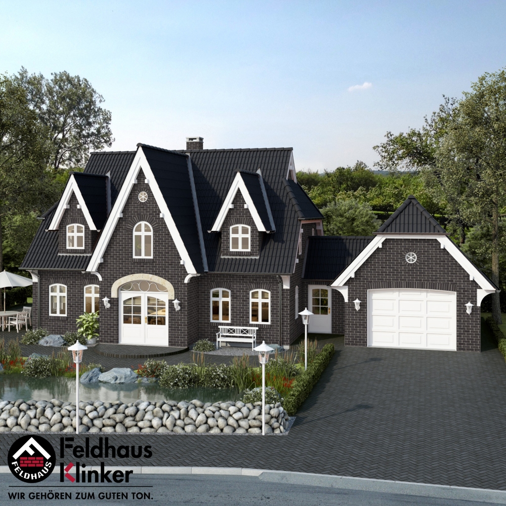 Клинкерный кирпич Feldhaus Klinker K518DF geo platinum liso — Кирпич