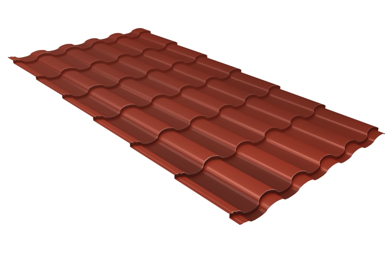 Металлочерепица кредо 0,5 Satin RAL 8004 терракота — Grandline