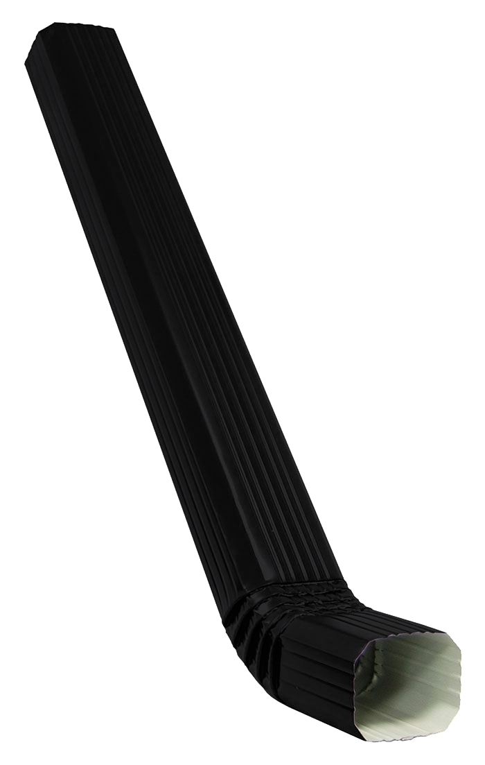 Труба прямоугольная с коленом Vortex Matt 3м RAL 9005 — Grandline