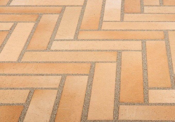 Клинкерная тротуарная плитка Stroher SPALTKLINKER Ригель 123 BEIGE-BUNT (240x115x18) — Клинкерная