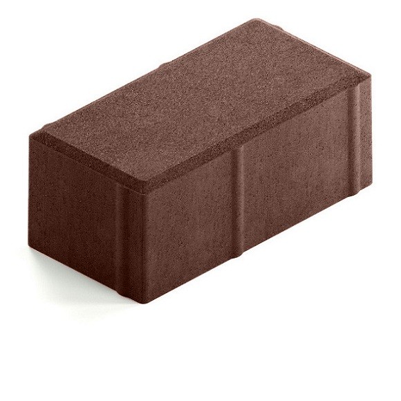 Брусчатка Steingot Серия "СИТИ 80" Прямоугольник, тёмно-коричневый (200x100x80) — Коричневая