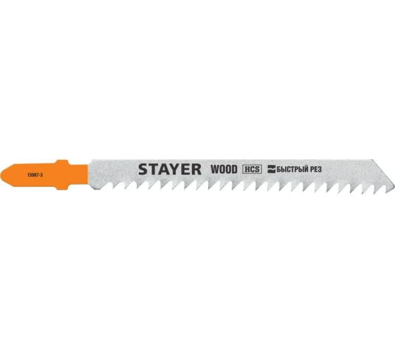 Полотно для электролобзика STAYER Professional T111C 75х3мм, по дереву, ДВП, ДСП, Т-хвостовик, HCS сталь, 2 штуки (15987-3_z02) — Grandline