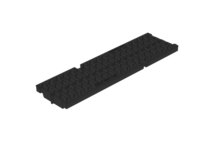 Решетка водоприемная Gidrolica Pro РВ -10.13,5.50 - щелевая пластиковая, кл. С250 (509) — Grandline