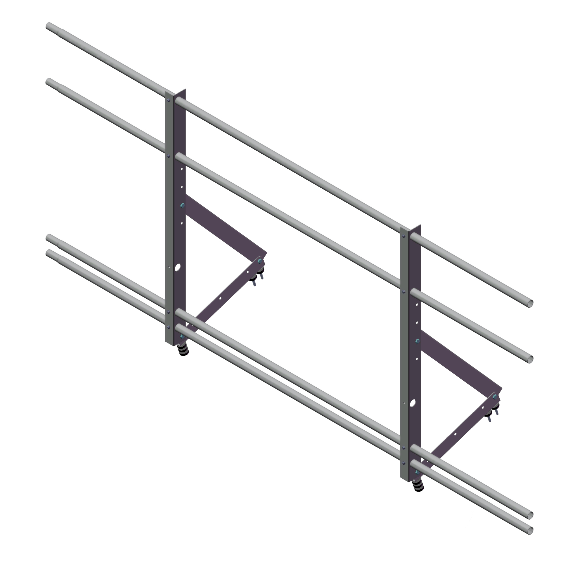 Ограждение кровельное со снегозадерж. Optima 0,9х2м RAL8017 — Grandline