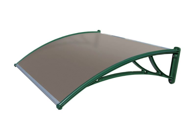 Козырьки Krovent из поликарбоната 1500х930х280 бронзовый (зел. кроншт) — Grandline
