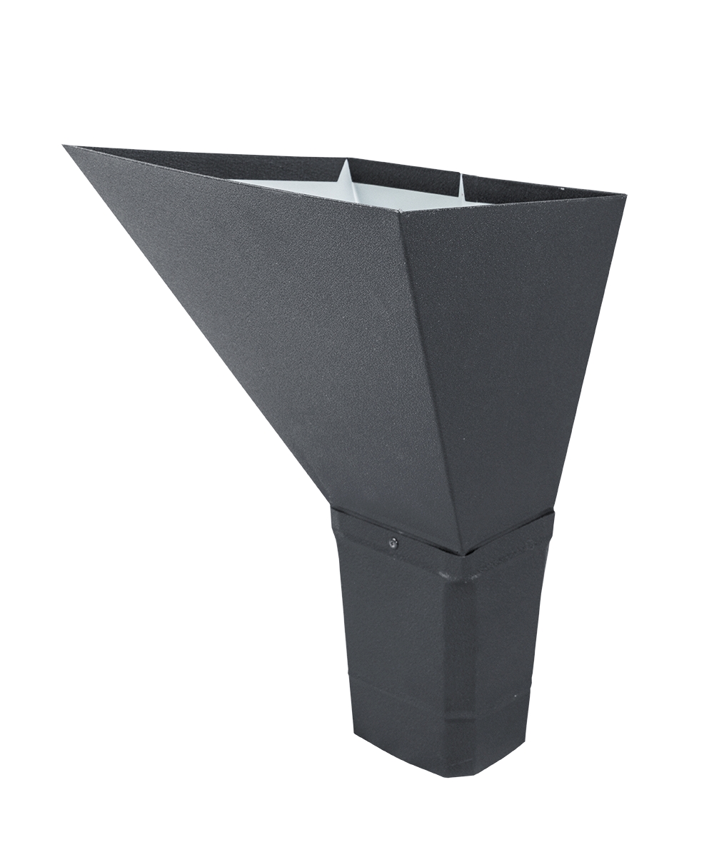 Воронка водосборная прямоугольная Vortex 127мм RAL 7024 — Grandline
