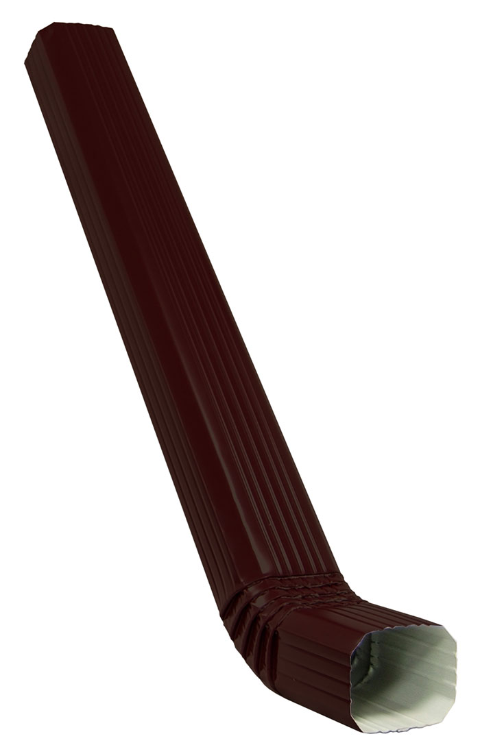 Труба прямоугольная с коленом Vortex Matt 3м RAL 8017 — Grandline