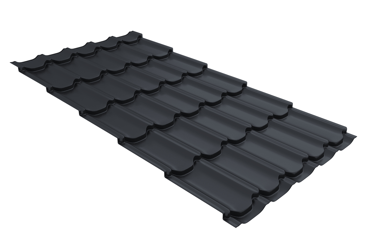 Металлочерепица квинта плюс 0,5 Satin Matt TX RAL 7024 мокрый асфальт — Grandline