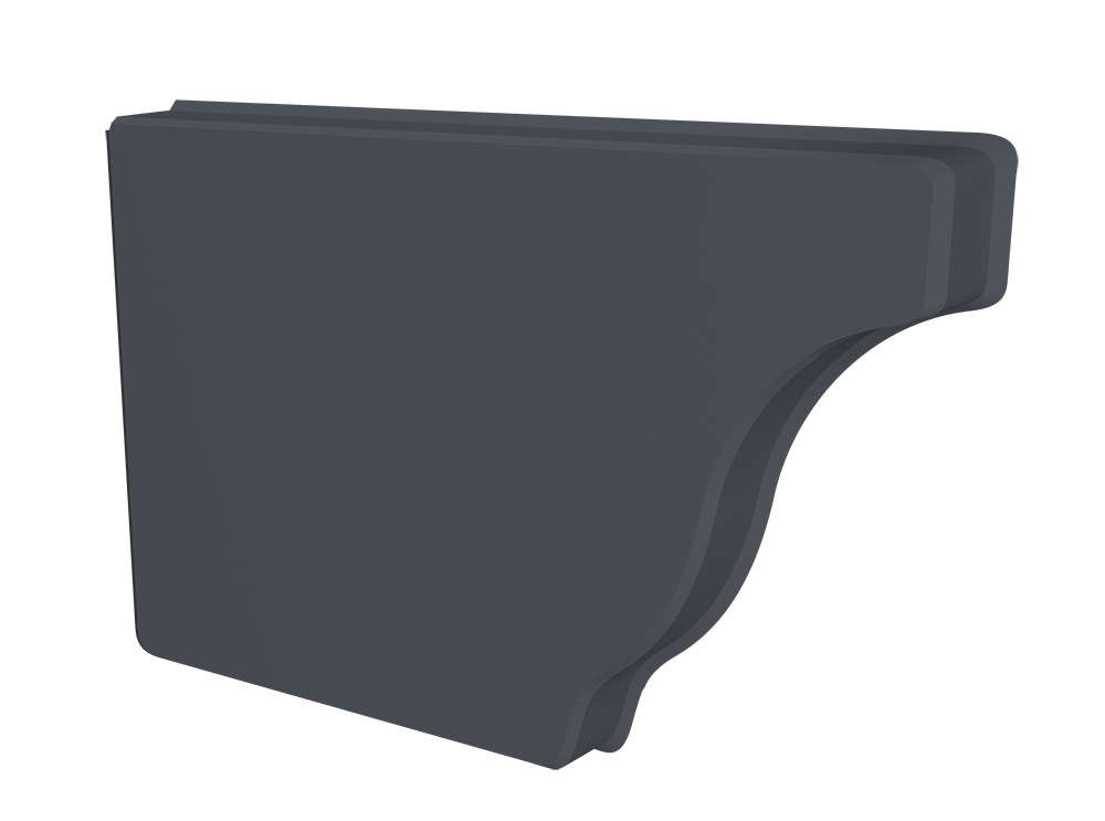 Заглушка желоба левая Vortex Lite Matt 130мм RAL 7024 мокрый асфальт — Grandline