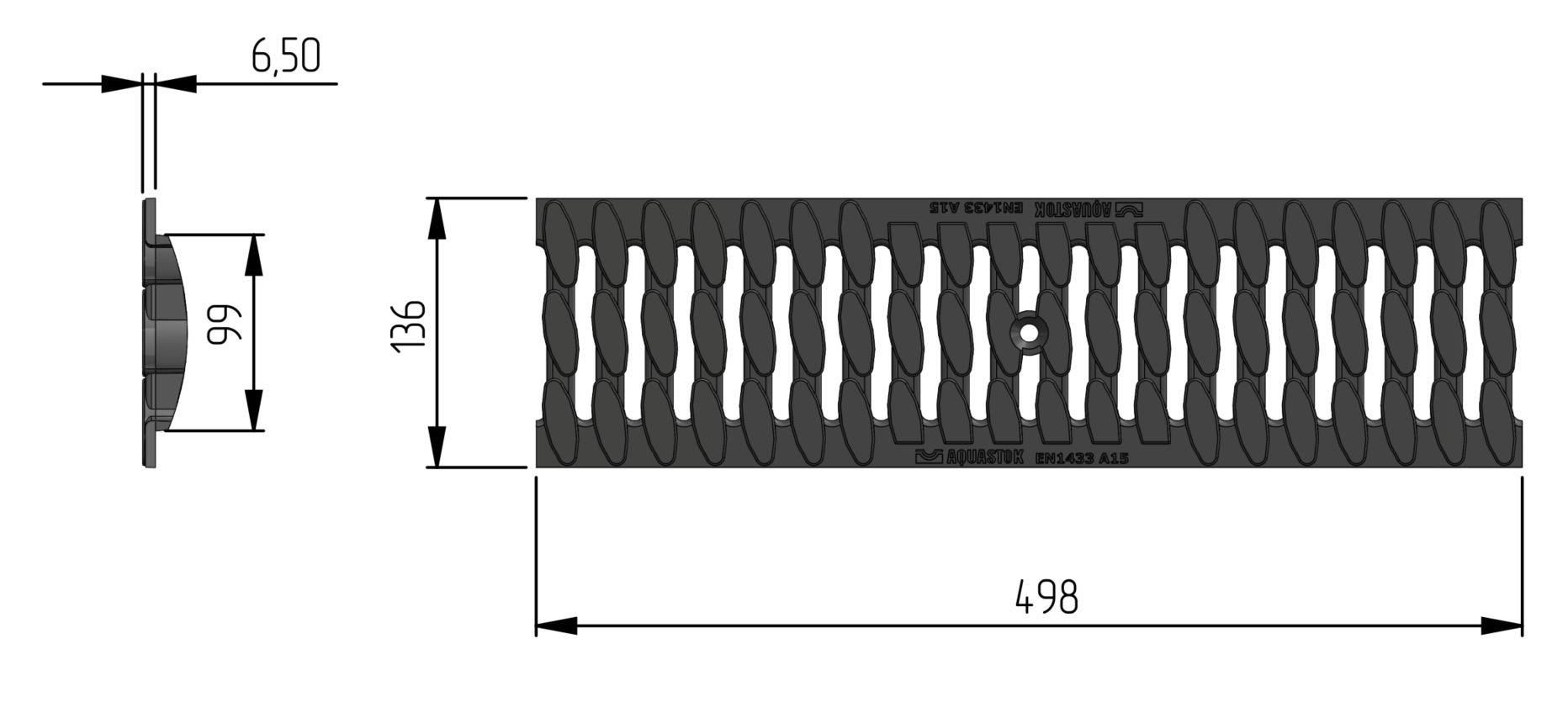 Решетка РПК Norma DN100 А 15 Aquastok (310031A) — Grandline