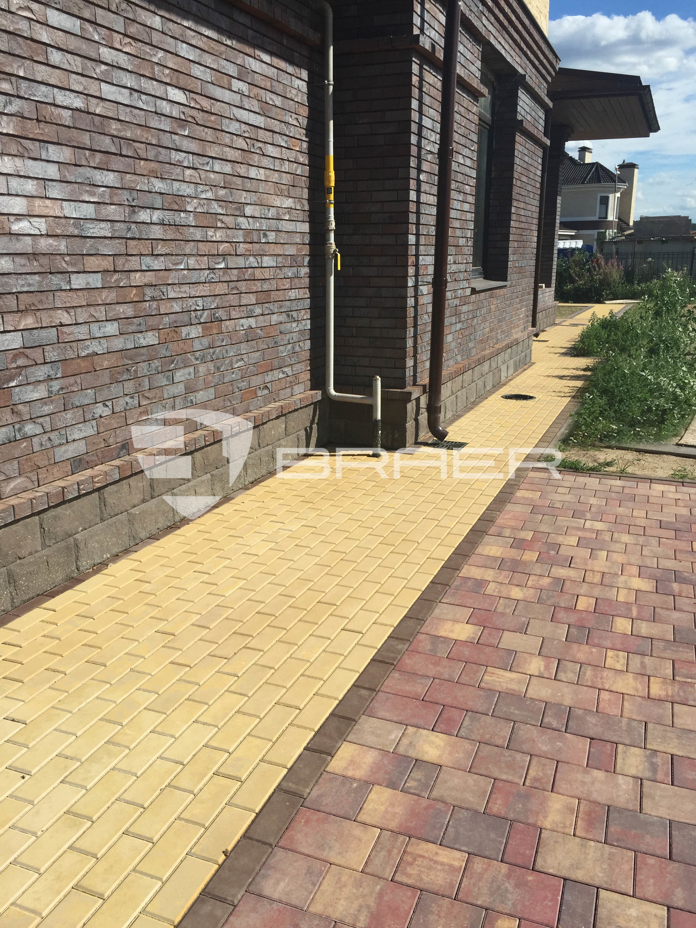 Тротуарная плитка BRAER Старый город "Ландхаус", Color Mix Мальва, 80 мм (80х160х80) — Braer