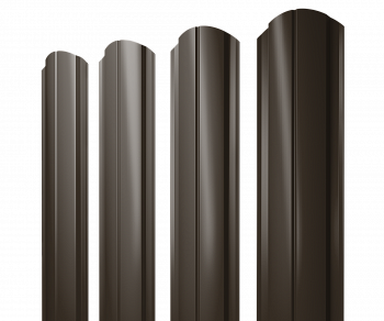 Штакетник Полукруглый Slim фигурный 0,5 Atlas X RR 32 темно-коричневый — Grandline