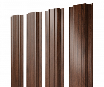 Штакетник Прямоугольный с прямым резом 0,45 Print Elite Choco Wood TwinColor — Grandline