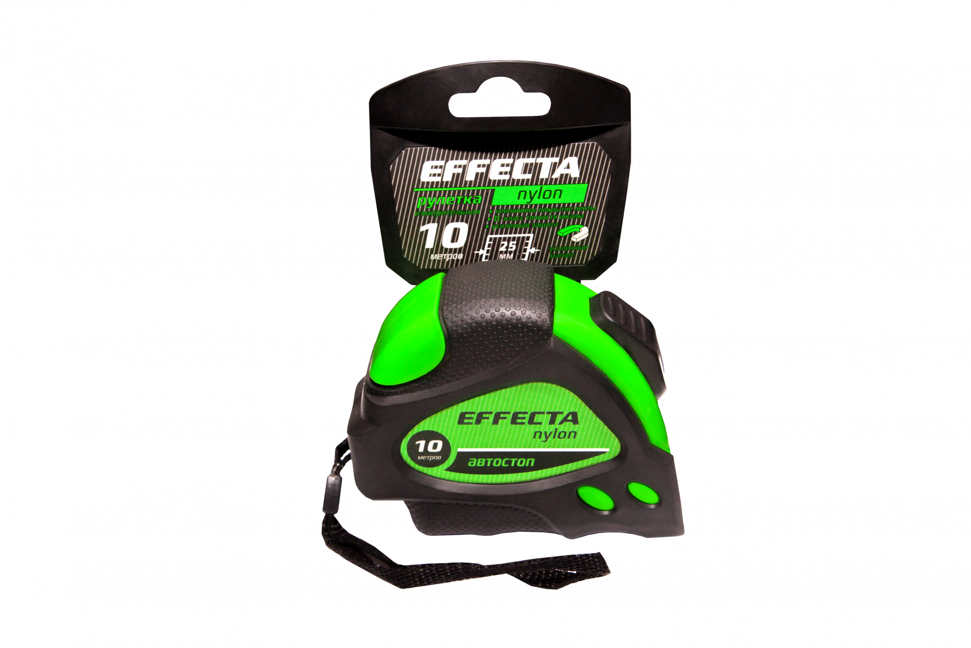 Рулетка 10м с магнитом, 2 фиксатора Effecta Nylon — Grandline