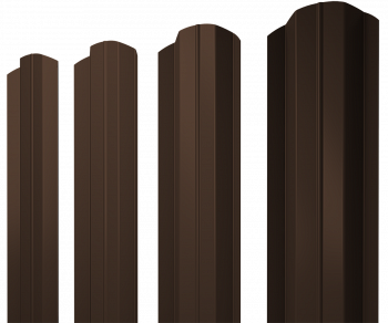 Штакетник М-образный В фигурный 0,4 PE RAL 8017 шоколад — Grandline
