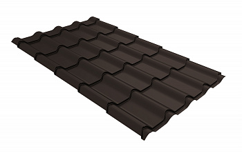 Металлочерепица камея 0,5 Satin Matt TX RR 32 темно-коричневый — Grandline