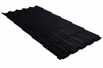 Металлочерепица квинта плюс Grand Line 0,5 PurLite Matt RAL 9005 черный — Grandline
