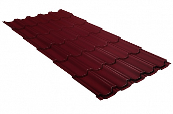 Металлочерепица квинта плюс Grand Line 0,5 Satin RAL 3005 красное вино — Grandline