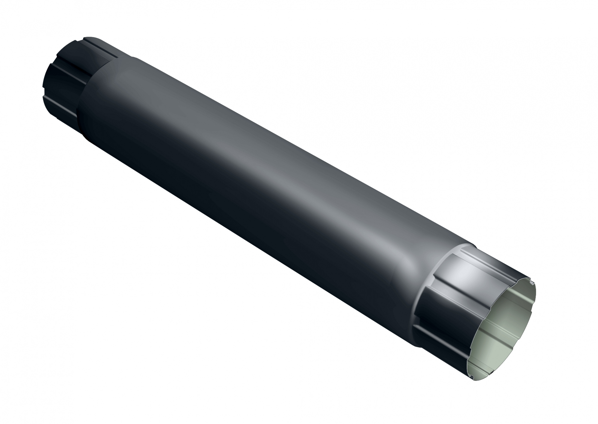 Труба круглая соединительная Optima 90мм 1м RAL 7024 мокрый асфальт — Grandline