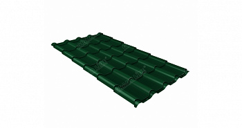 Металлочерепица камея 0,5 Satin RAL 6005 зеленый мох — Grandline