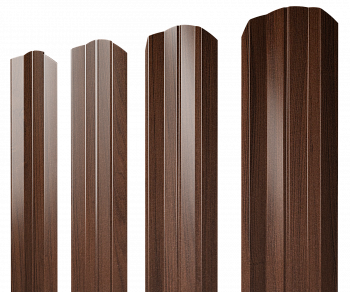 Штакетник М-образный А фигурный 0,45 Print Elite Choco Wood TwinColor — Grandline