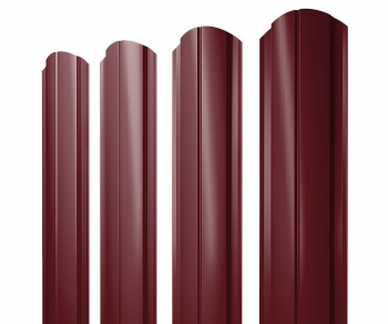 Штакетник Полукруглый Slim фигурный 0,45 Drap TX RAL 3005 красное вино — Grandline