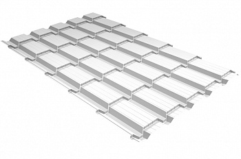 Металлочерепица квадро профи 0,5 Satin RAL 9003 сигнальный белый — Grandline