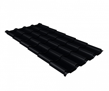 Металлочерепица камея 0,5 Satin Matt RAL 9005 черный — Grandline