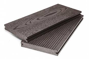 Террасная доска Grand Line 140мм вельвет и тиснение Массив 3D Венге 3м (БШТ) — Grandline