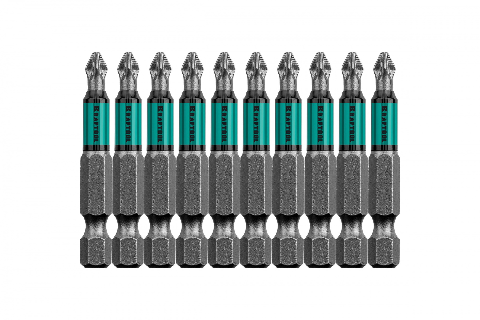 Биты PZ2 KRAFTOOL Optimum Line 50 мм, тип хвостовика E 1/4″, 10 шт в блистере (26124-2-50-10) — Grandline