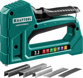 Степлер для скоб KRAFTOOL Universal 7-в-1 53(6-14мм)/53F(10-14мм)/140(10-14мм)/13(6-14мм)/36(10-14мм)/300(16мм)/500(16мм) (31524) — Grandline