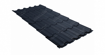 Металлочерепица квинта плюс Grand Line 0,5 Satin RAL 7024 мокрый асфальт — Grandline