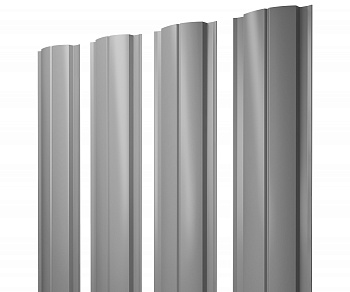 Штакетник Полукруглый Slim с прямым резом 0,45 PE RAL 7004 сигнальный серый — Grandline