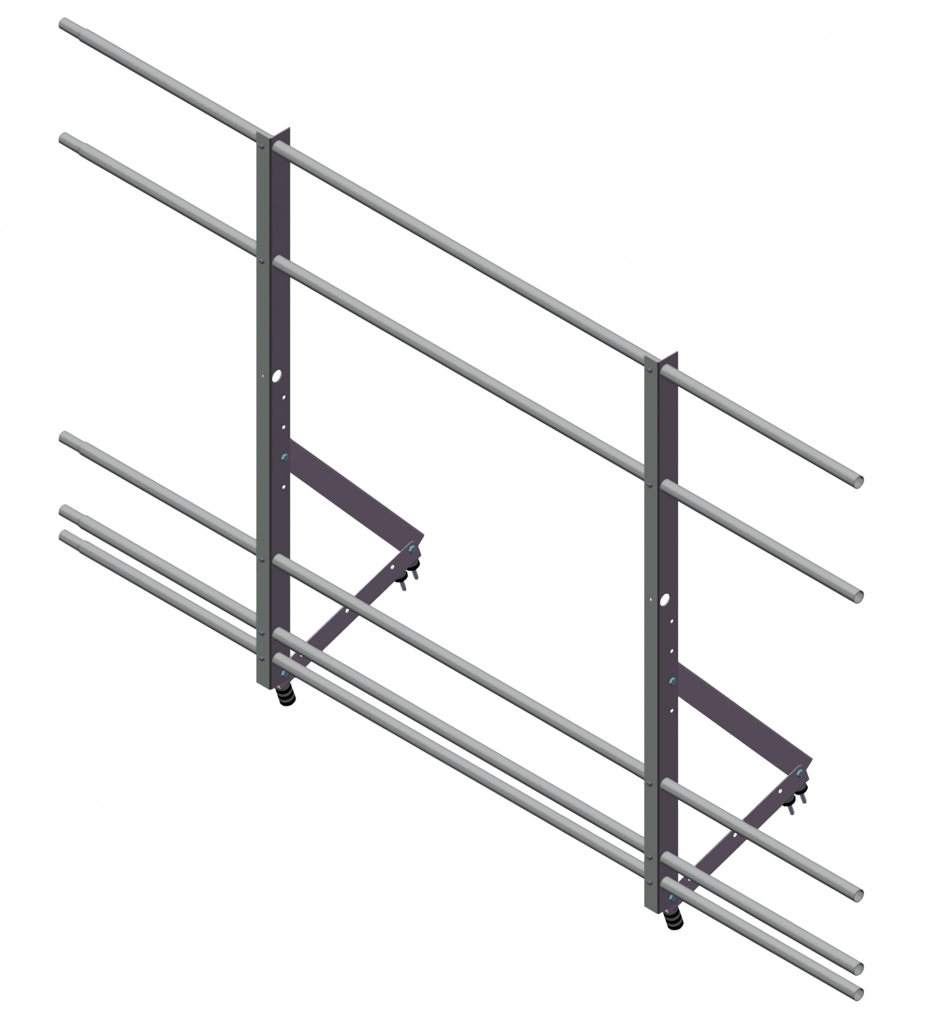 Ограждение кровельное со снегозадерж. Optima 1,2х2м RAL8017 — Grandline