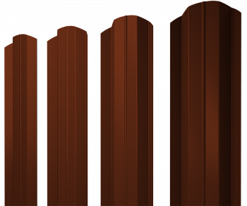 Штакетник М-образный В фигурный 0,45 PE RAL 3009 оксидно-красный — Grandline