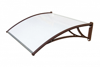 Козырьки Krovent из поликарбоната 1500х930х280 молочный (корич. кронштейн) — Grandline