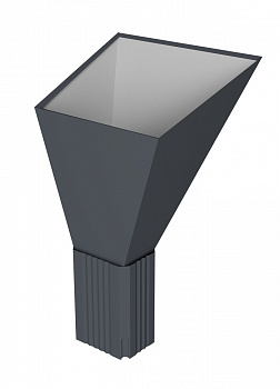 Воронка водосборная прямоугольная Vortex Lite Matt RAL 7024 мокрый асфальт — Grandline