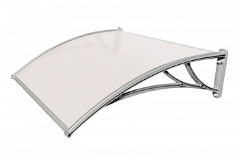 Козырьки Krovent из полик. 1500х930х280 молочн.(сереб. крон) — Grandline