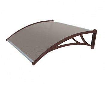 Козырьки Krovent из поликарбоната 1200х930х280 бронзовый (корич.кроншт) — Grandline