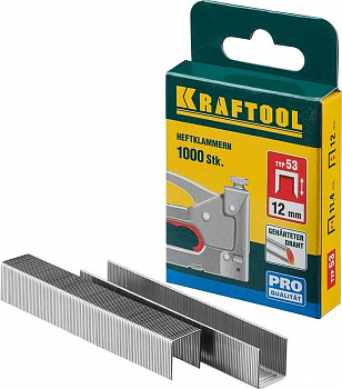 Скобы для степлера KRAFTOOL 12 мм узкие тип 53, 1000 шт (31670-12) — Grandline