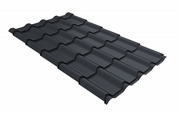 Металлочерепица камея Grand Line 0,5 Drap TX RAL 7024 мокрый асфальт — Grandline