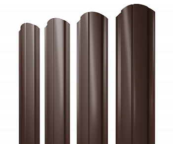 Штакетник Полукруглый Slim фигурный 0,5 Satin Matt RAL 8017 шоколад — Grandline