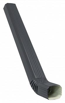 Труба прямоугольная с коленом Vortex Matt 3м RAL 7024 — Grandline