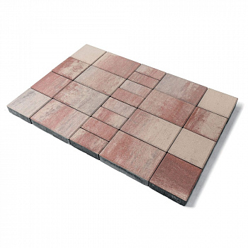 Плитка тротуарная Мозайка Color Mix фламинго h60 200х100 200х200х300х200 — Grandline